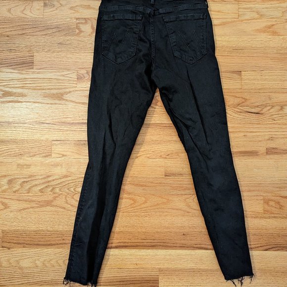 MOTHER Looker Ankle Fray Skinny Jeans - Black - Size 27 - Picture 4 of 12